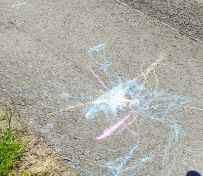 wir malen mit Strassenkreide